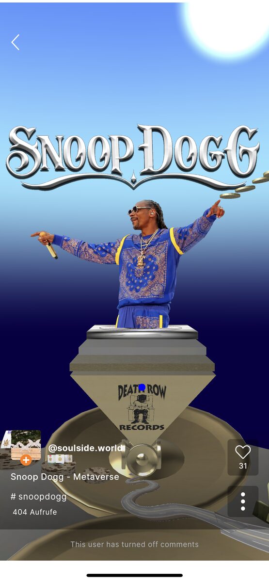 Snoop Dogg 3D metaverse tribute room